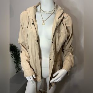 Perch by Blu Pepper Utility Hooded Jack | color: Cream | size: 1XL